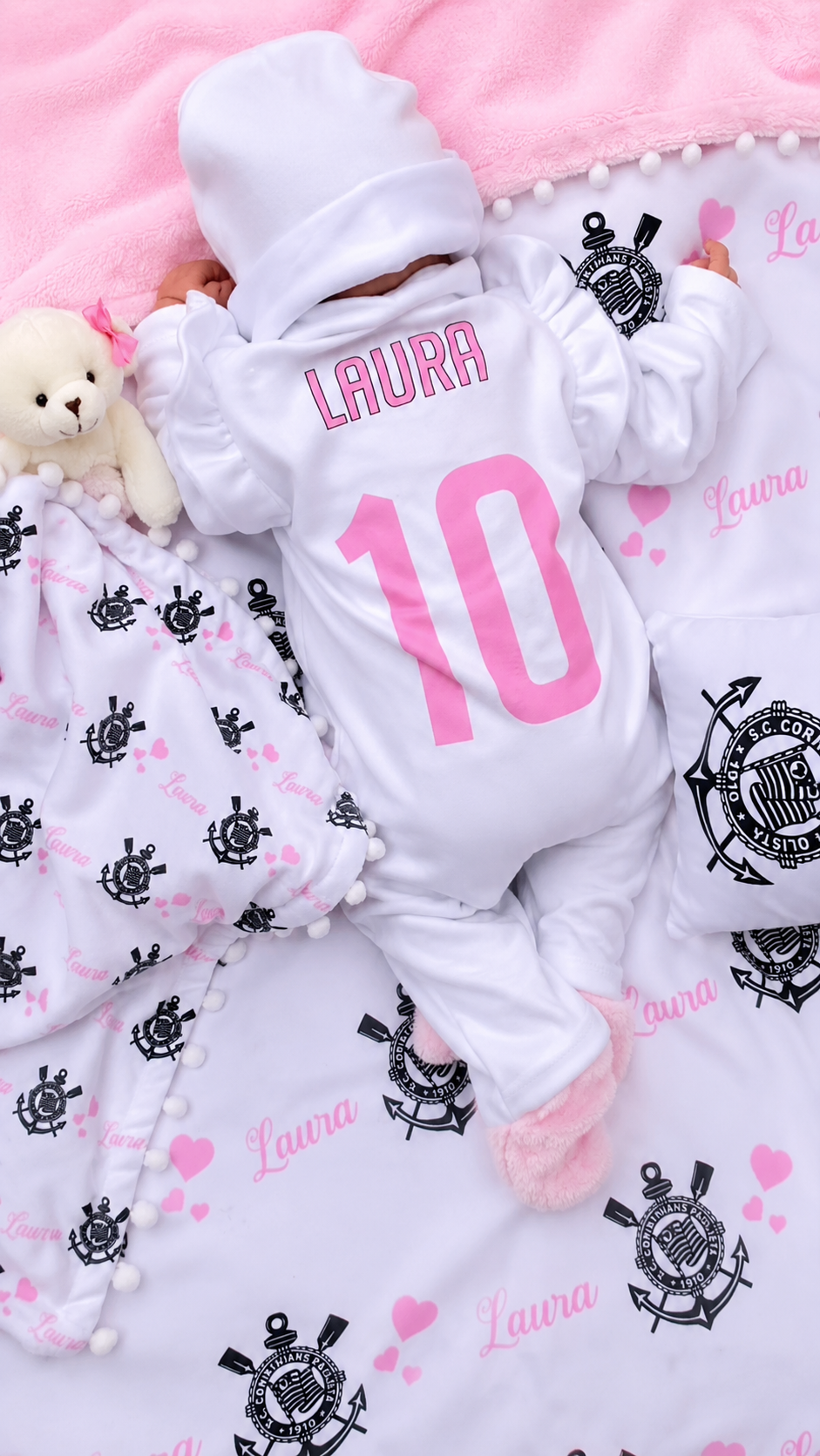 Kit Maternidade Personalizado Completo FEMININA Corinthians| Personalize Com o Nome da sua princesa