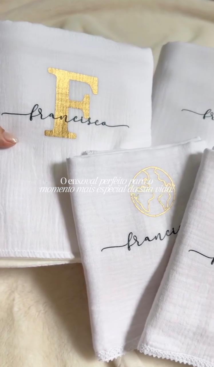 Kit de Fraldinha Personalizado Francisco | 6 Peças Personalizadas