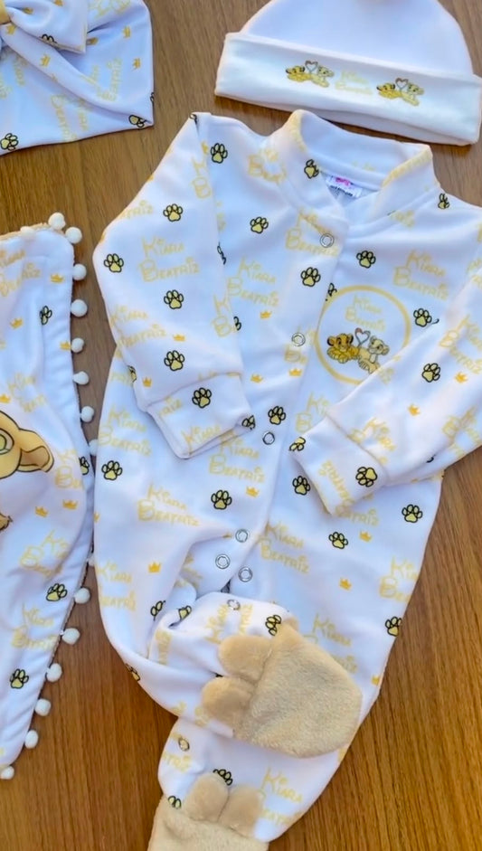 Kit Maternidade Personalizado Completo FEMININA Savana| Personalize Com o Nome da sua princesa