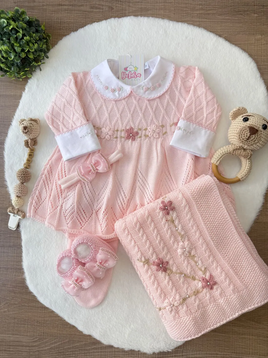 Kit Saída Maternidade Aurora Rosa Claro 6 Peças