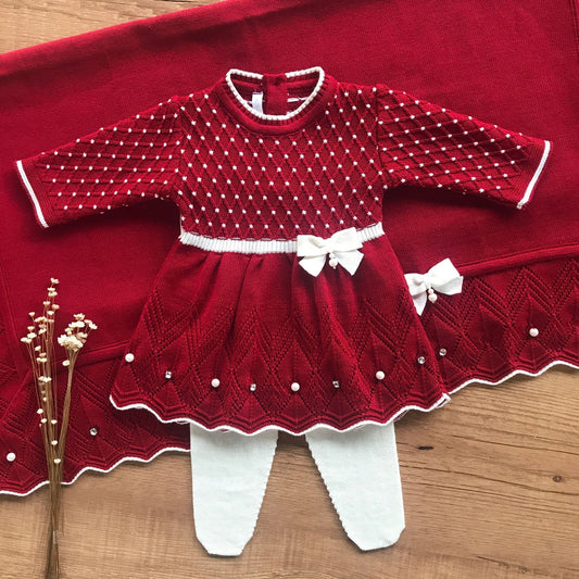 Saída Maternidade Casinha de Abelha com Cristais Swarovski Vermelho